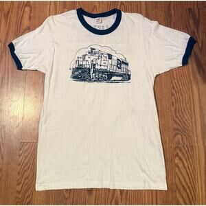 Vintage 70s Hanes Ringer – Florida East Coast Railway Company Railroad Tee